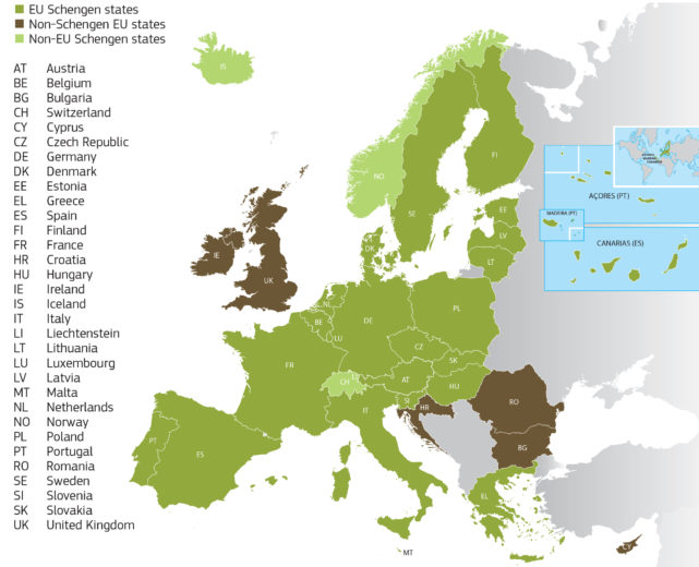 Subsistence Details Based on Different Schengen Countries