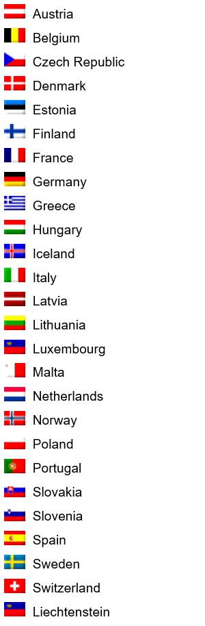 Schengen countries