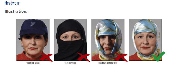 Photo Size for Schengen Visa Headwear
