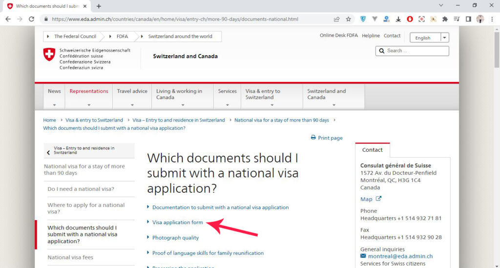 How to Apply for Switzerland Visa from Canada  Step 4