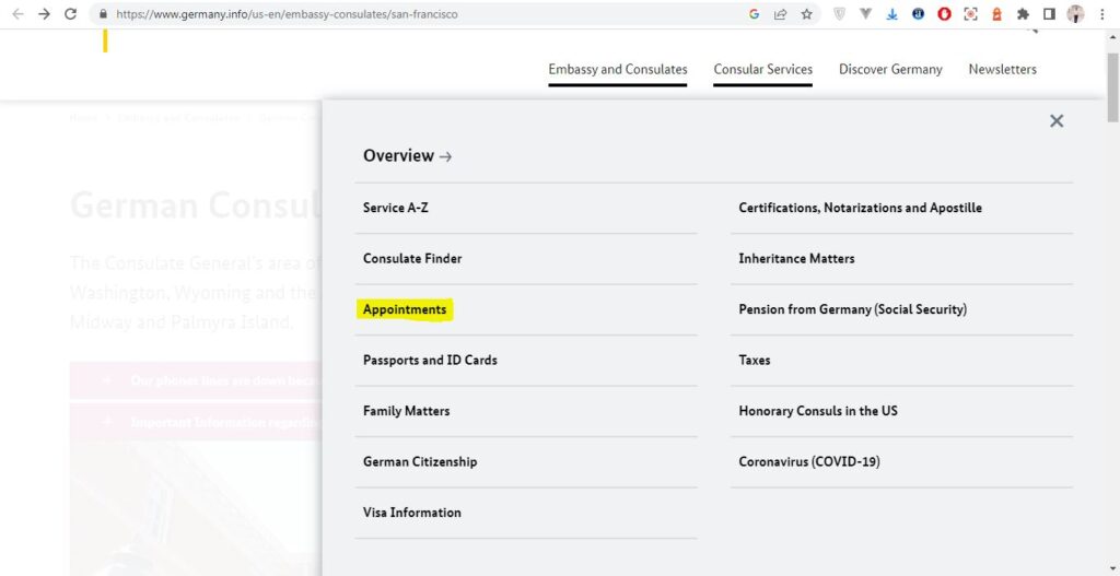 Book an appointment to apply Germany Visa from San Francisco 2