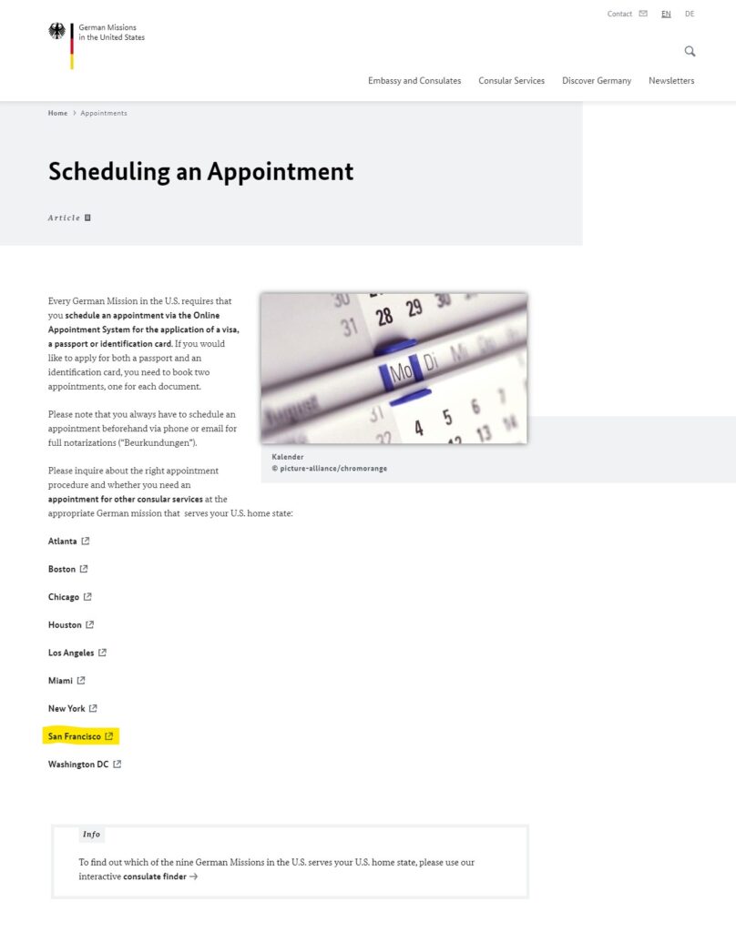 Book an appointment to apply Germany Visa from San Francisco 3