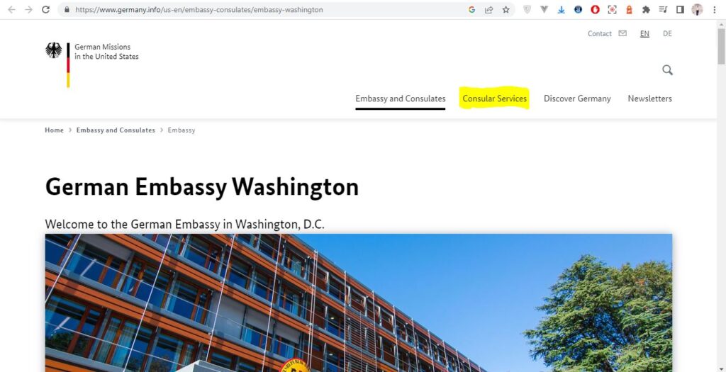apply for German Visa from Washington DC screenshot 1