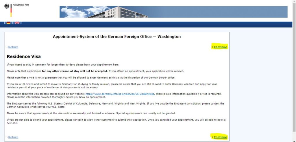 apply for German Visa from Washington DC screenshot 11