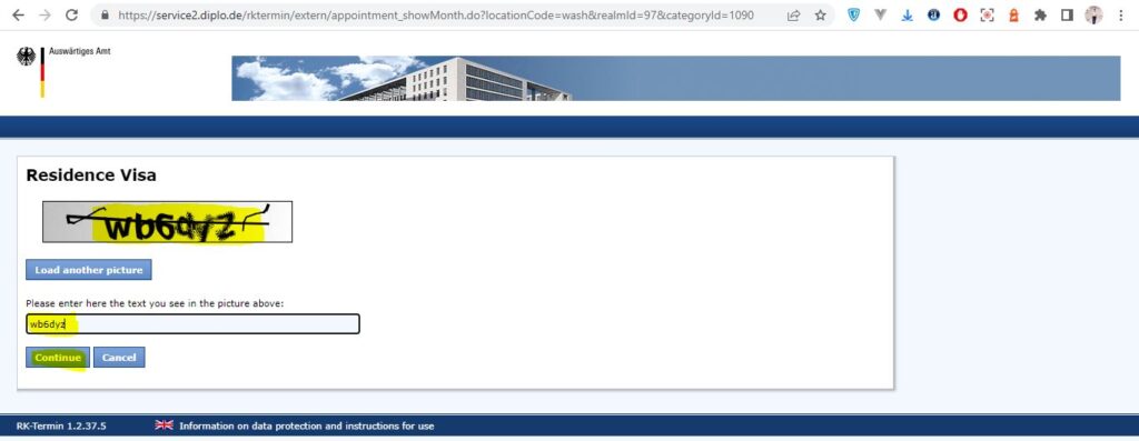apply for German Visa from Washington DC screenshot 12