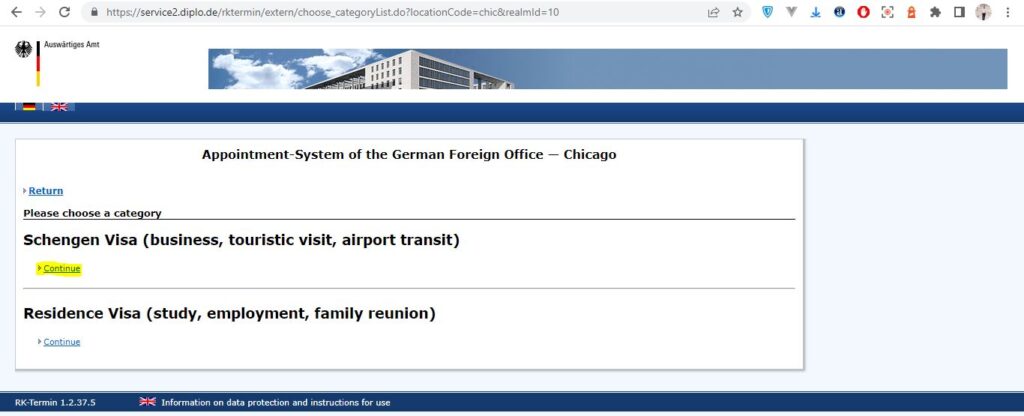APPLY GERMANY VISA FROM CHICAGO Screenshot 9