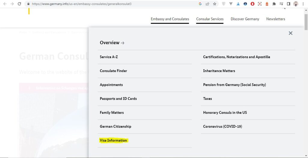 How to apply Germany Visa from Atlanta Screenshot 2
