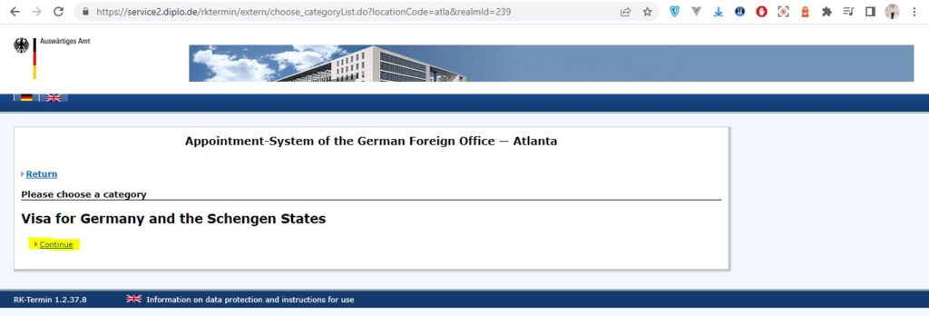 How to apply Germany Visa from Atlanta Screenshot 9
