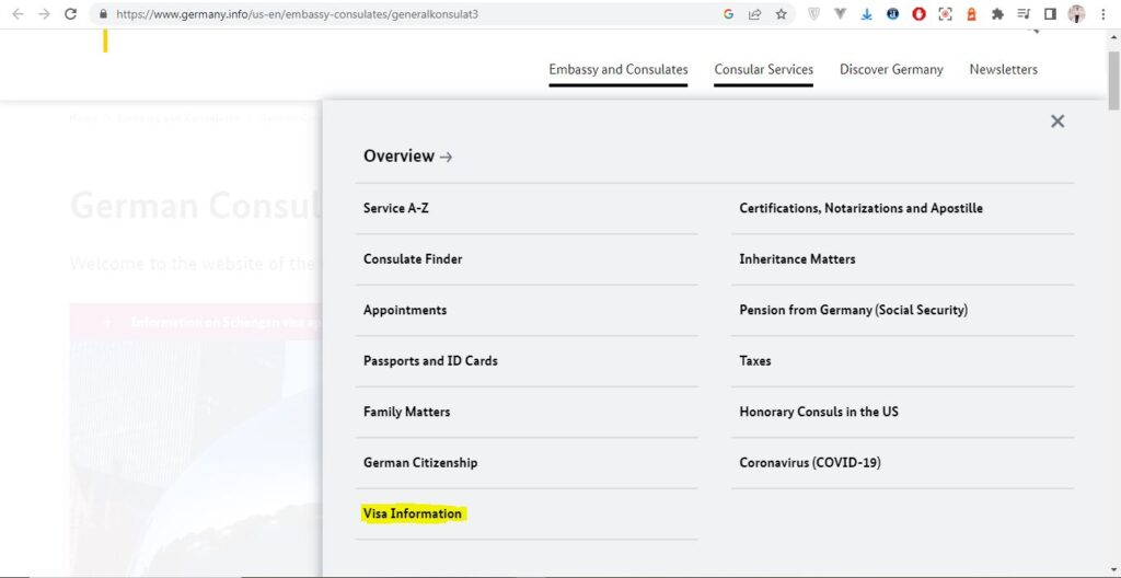 How to apply Germany Visa from Houston Screenshot 2