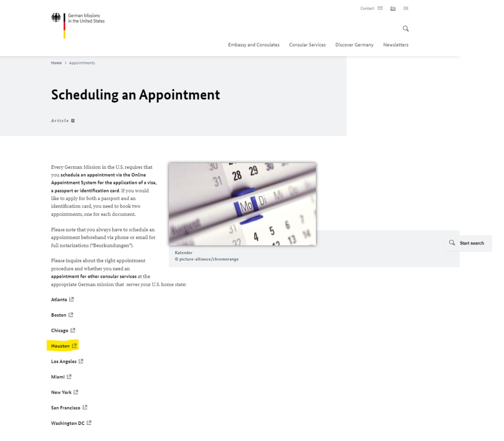 How to apply Germany Visa from Houston Screenshot 7