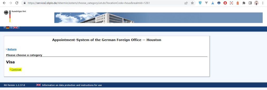 How to apply Germany Visa from Houston Screenshot 9