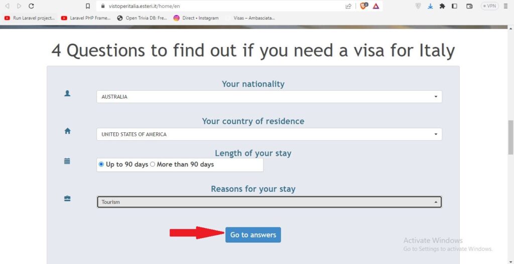How to apply Italy Visa from San Francisco Screenshot 8