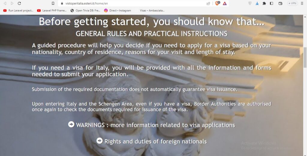 How to apply Italy Visa from Washington DC Screenshot 3