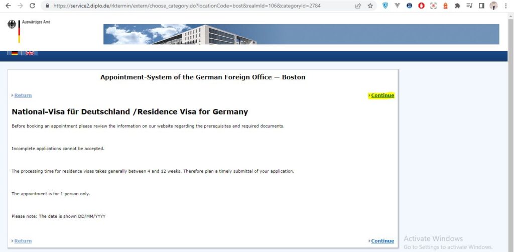 How to apply for Germany Visa from Boston Screenshot 11