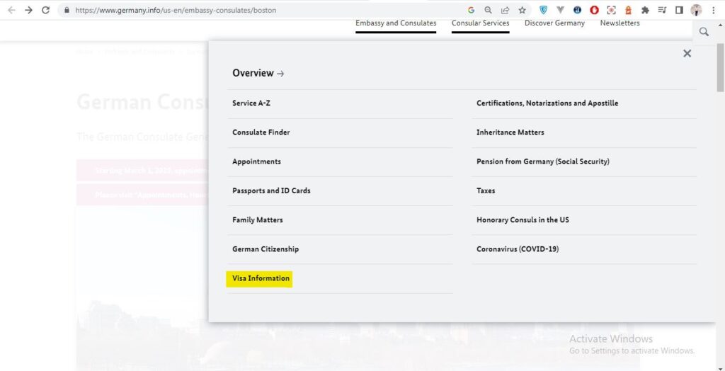How to apply for Germany Visa from Boston Screenshot 2