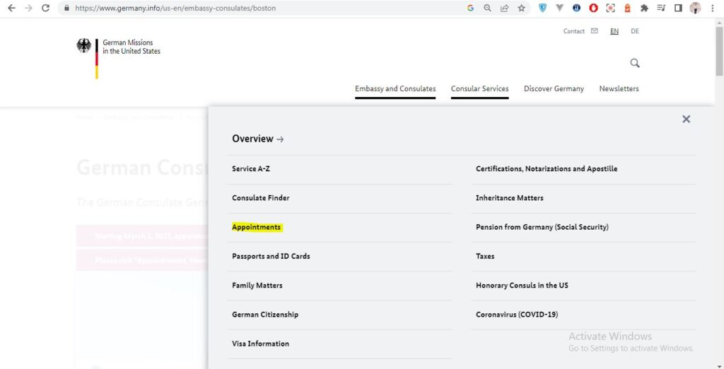 How to apply for Germany Visa from Boston Screenshot 7