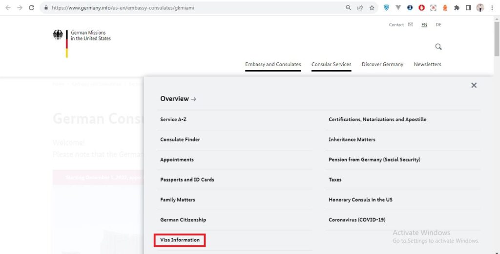 German Visa from Miami Screenshot-2